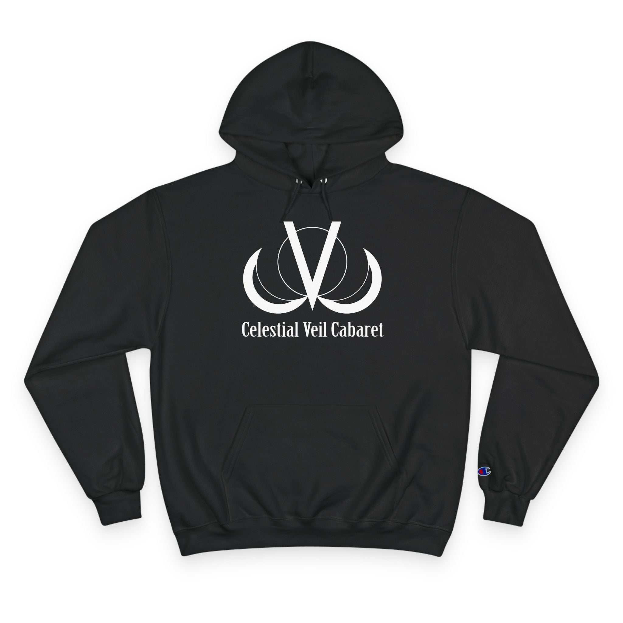 Celestial Veil Cabaret Hoodie — Moon Logo Champion Pullover