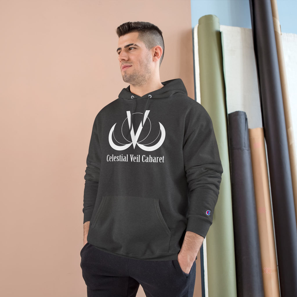 Celestial Veil Cabaret Hoodie — Moon Logo Champion Pullover