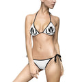 White Logo Triangle Bikini — Women's Tie-Side Swimsuit