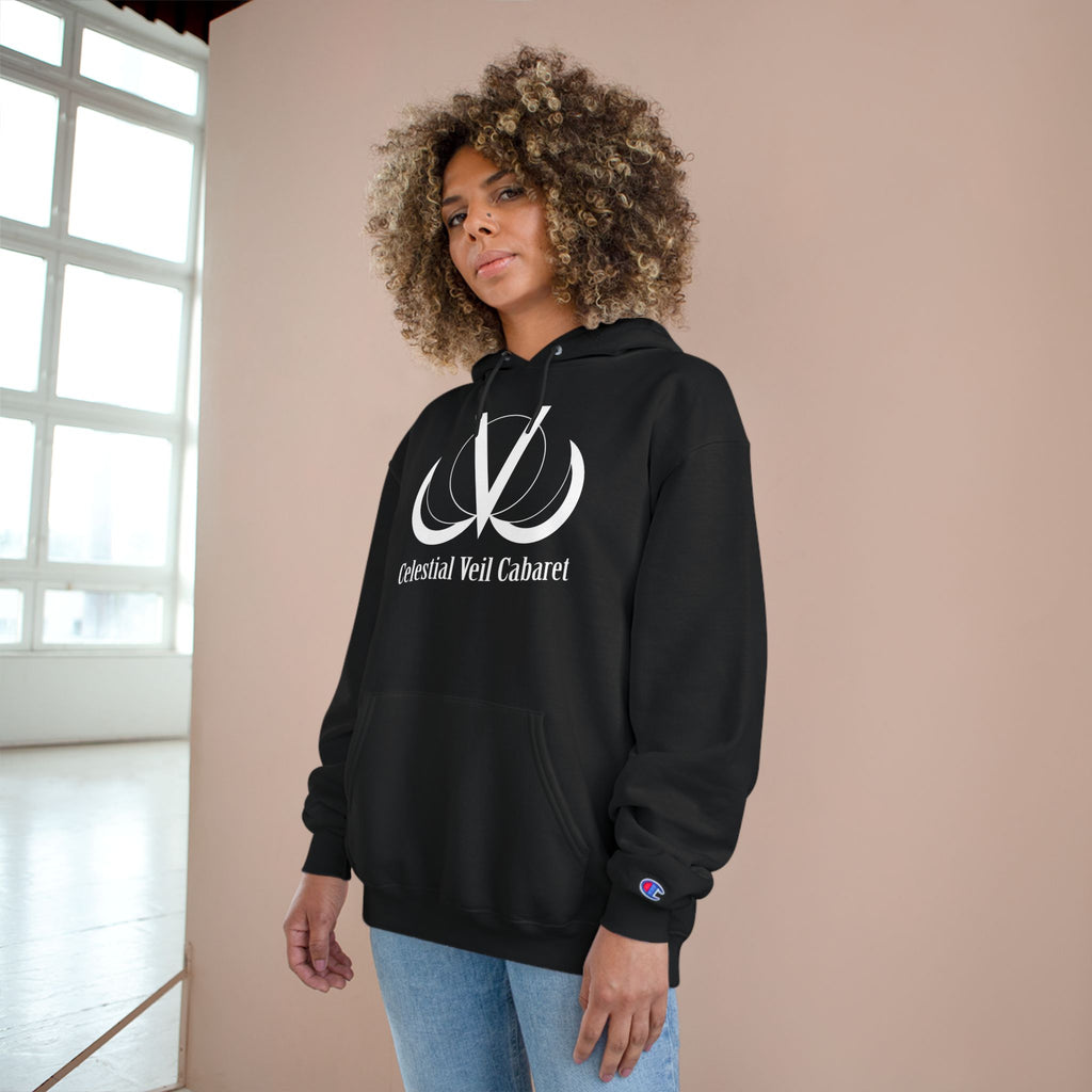 Celestial Veil Cabaret Hoodie — Moon Logo Champion Pullover